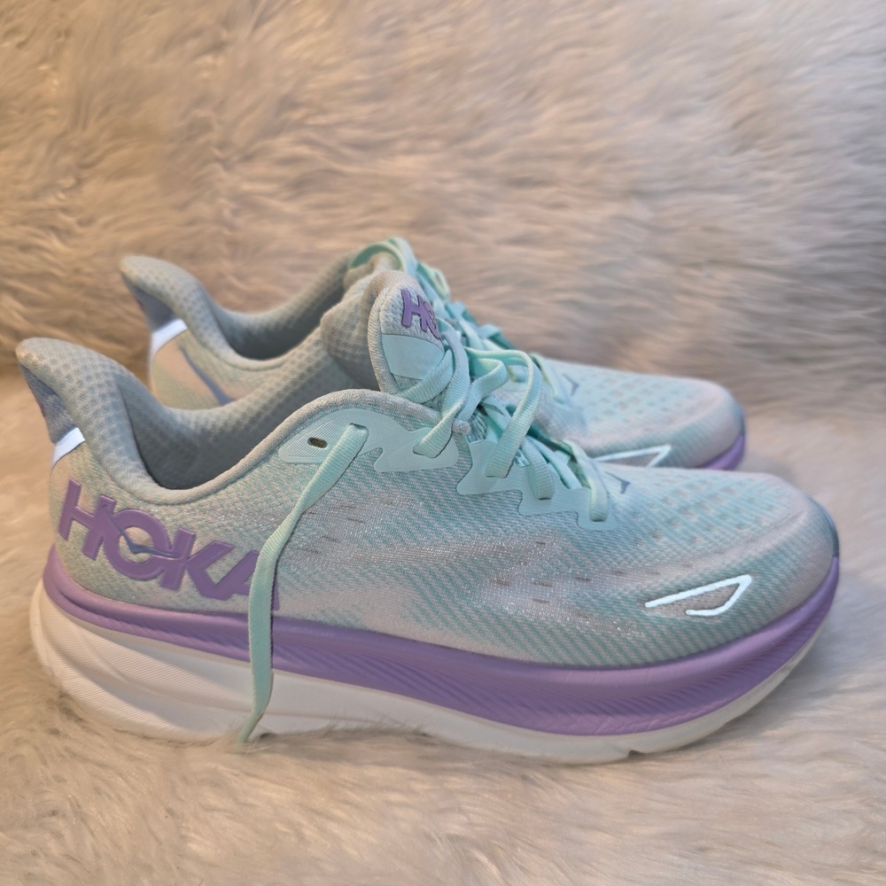HOKA Clifton 9 Wide Women's 10D Sunlit Ocean Lilac Mist 1132211 SOLM